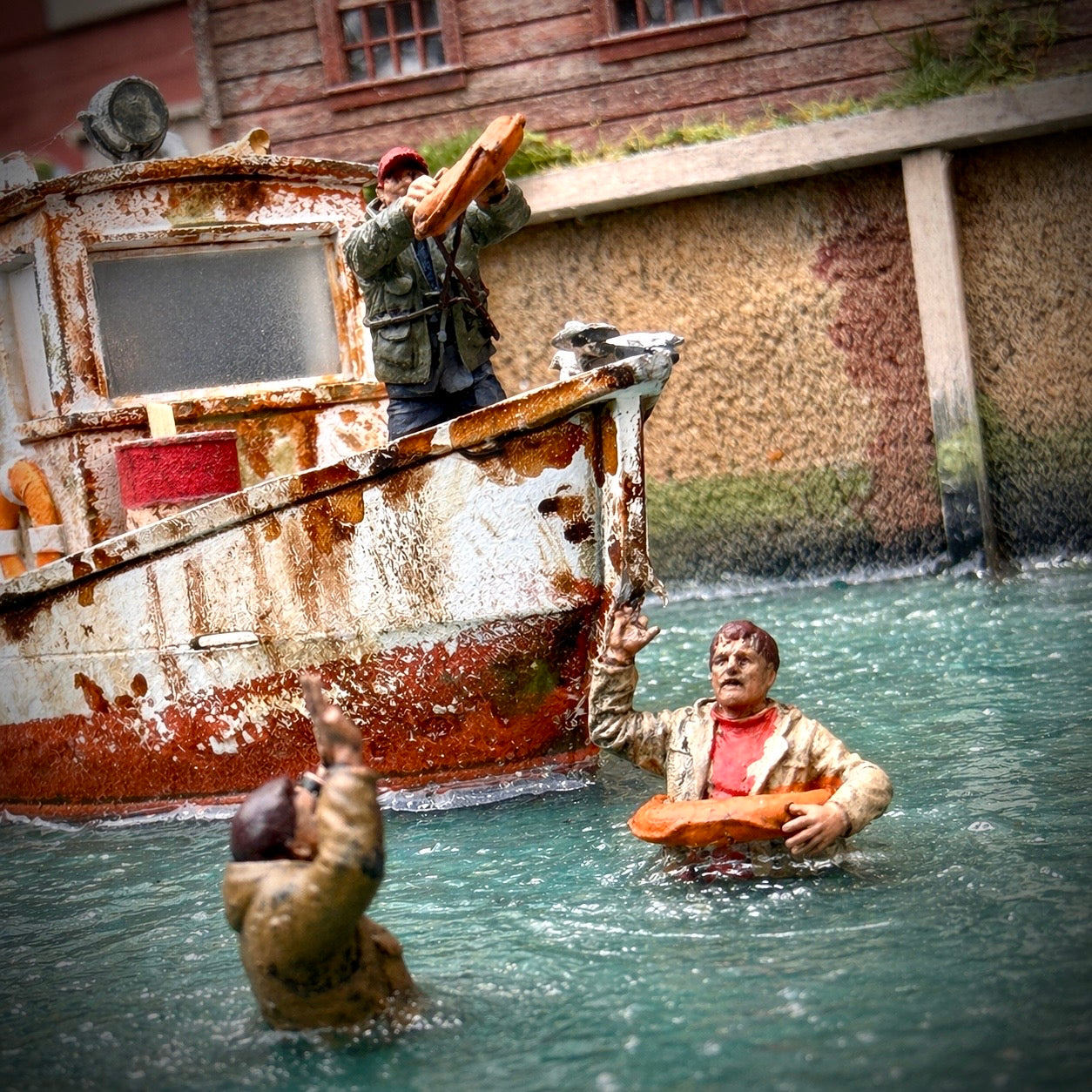 Men Overboard! - HO Scale Figure Set of 3