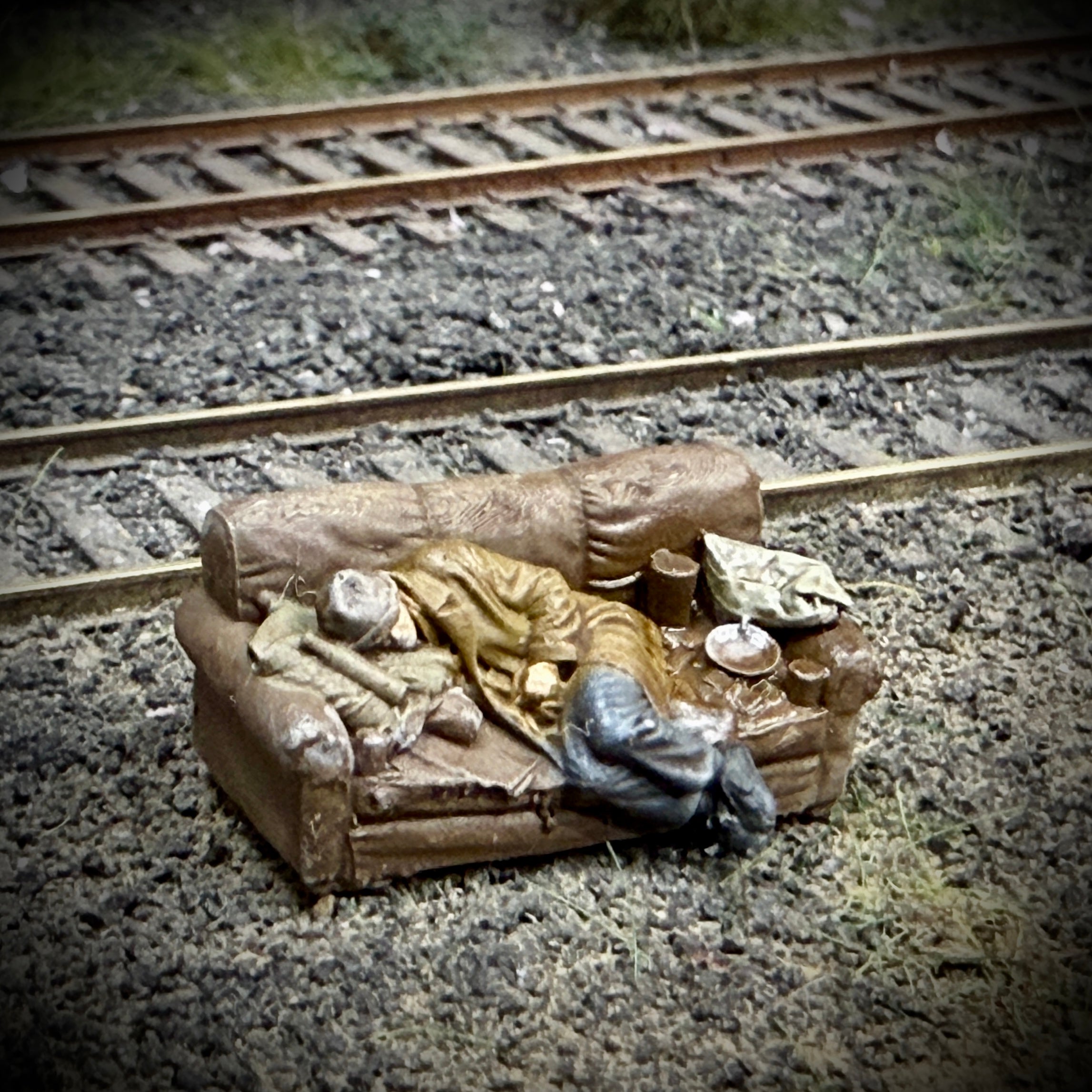 Sleep When You Can - HO Scale Figure
