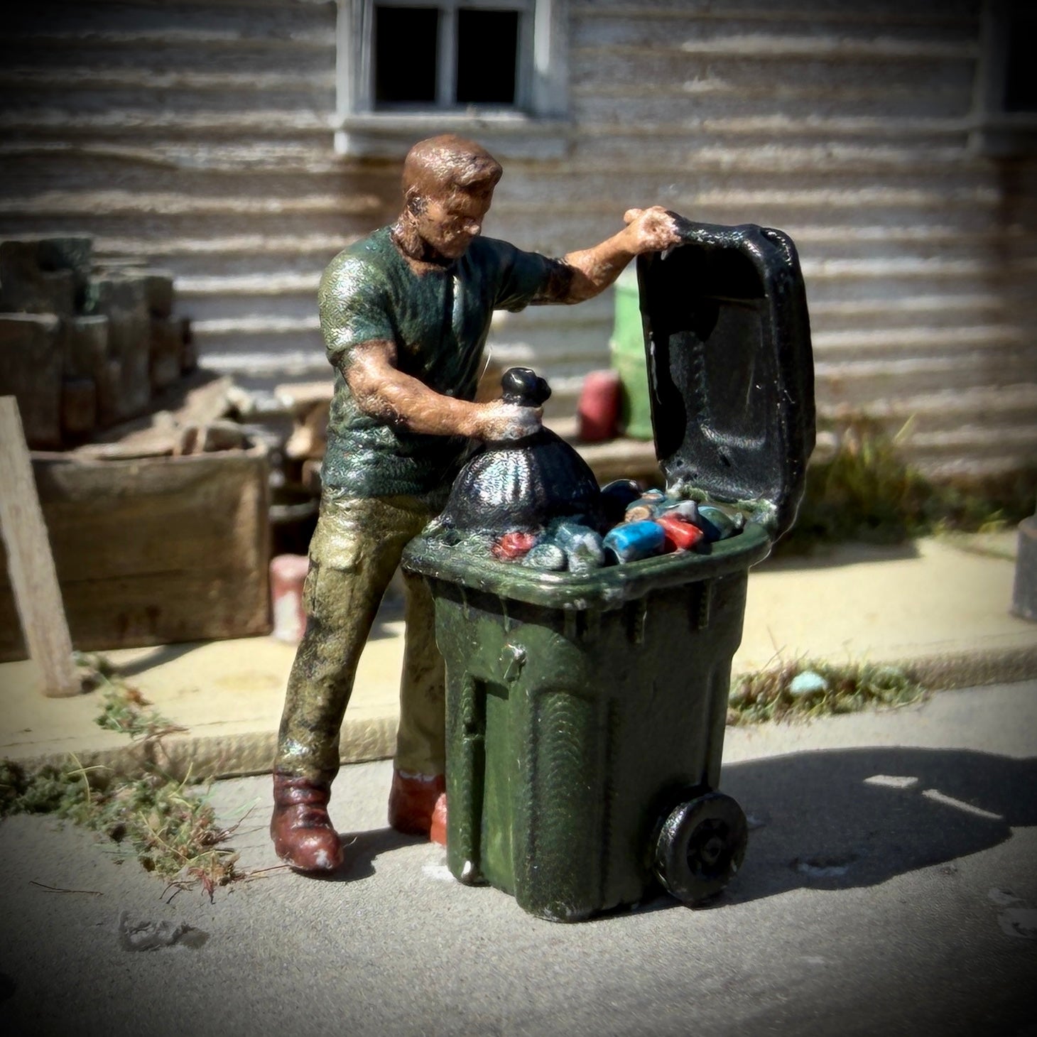 Modern Trash Day- HO Scale Figures