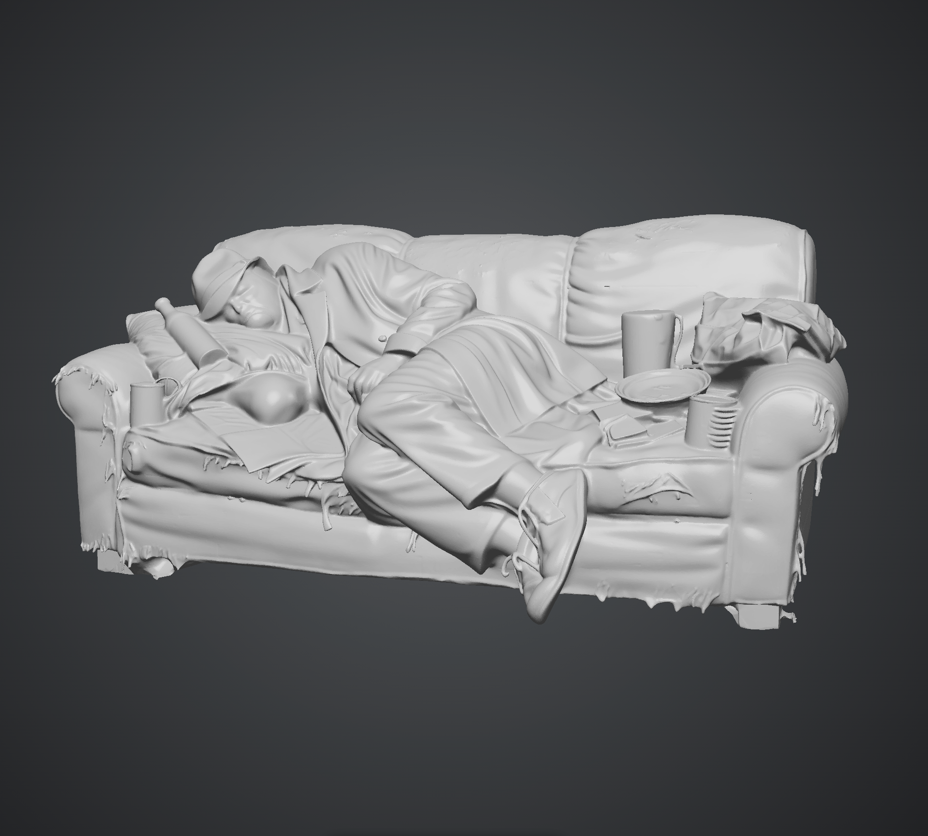 Sleep When You Can - HO Scale Figure