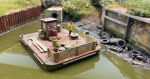 Barge Combo: Work Barge and Ferry- HO Scale Kit