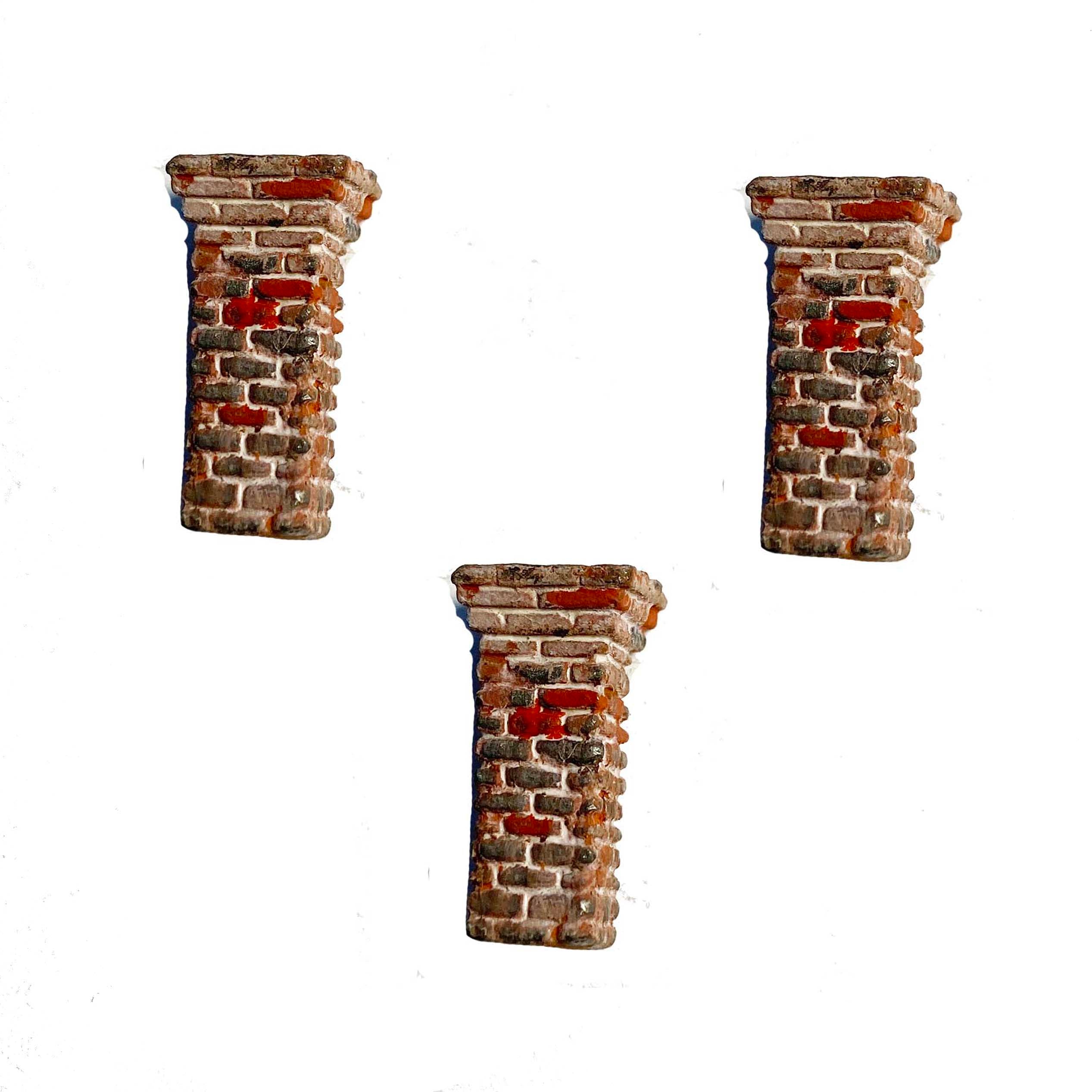 Brick Chimney 'C" (3) - Metal Detail Part HO Scale