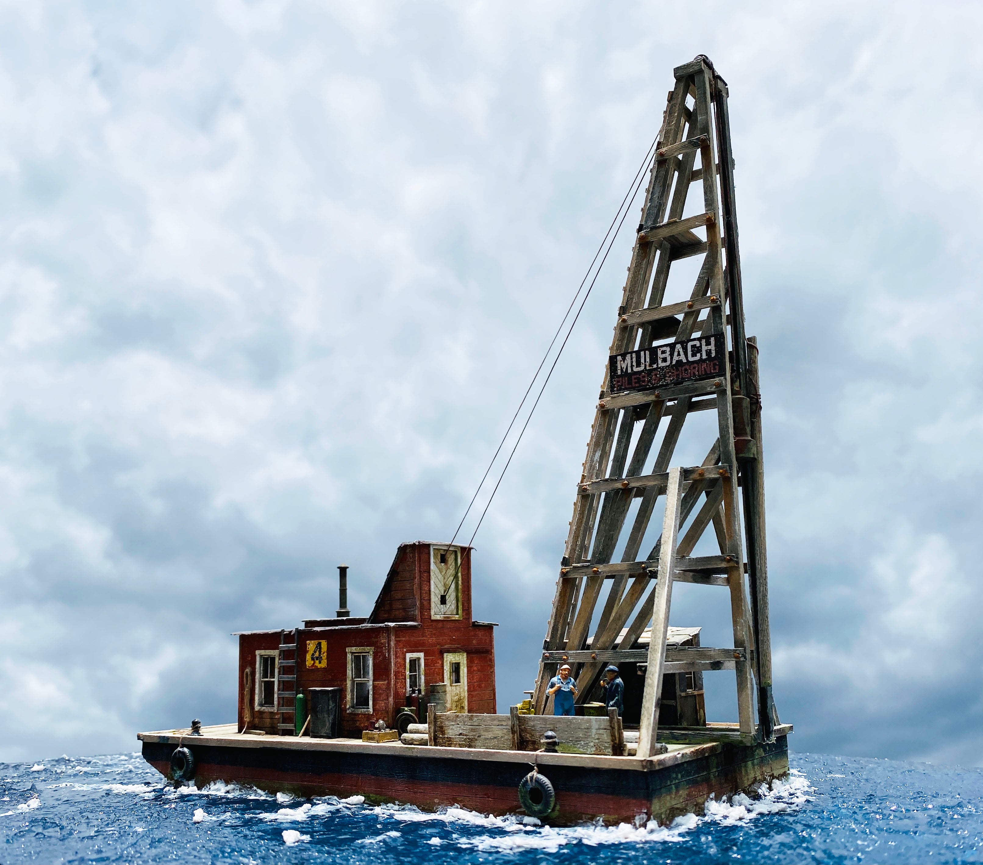 Floating Pile Driver - HO Scale Kit