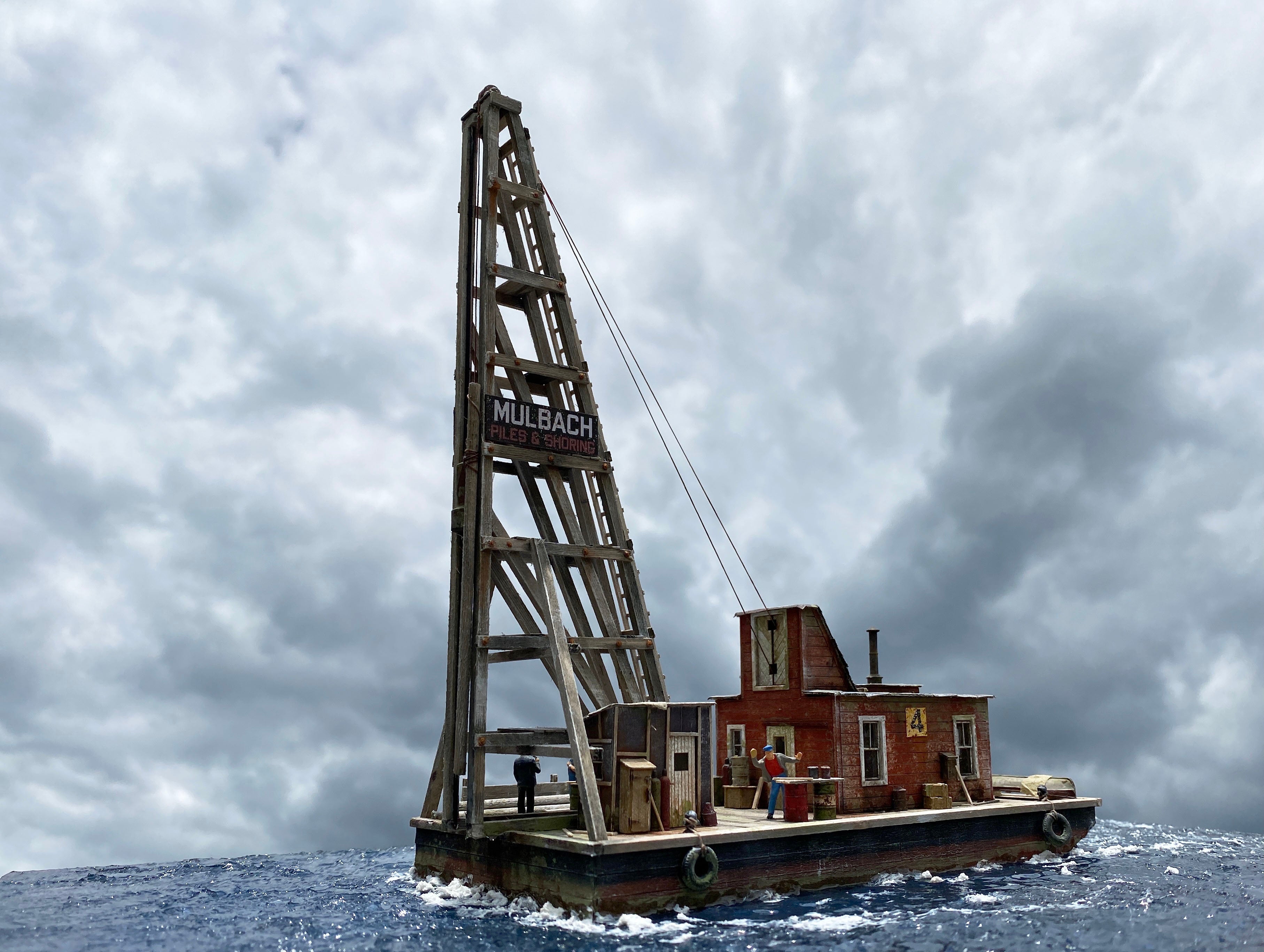 Floating Pile Driver - HO Scale Kit