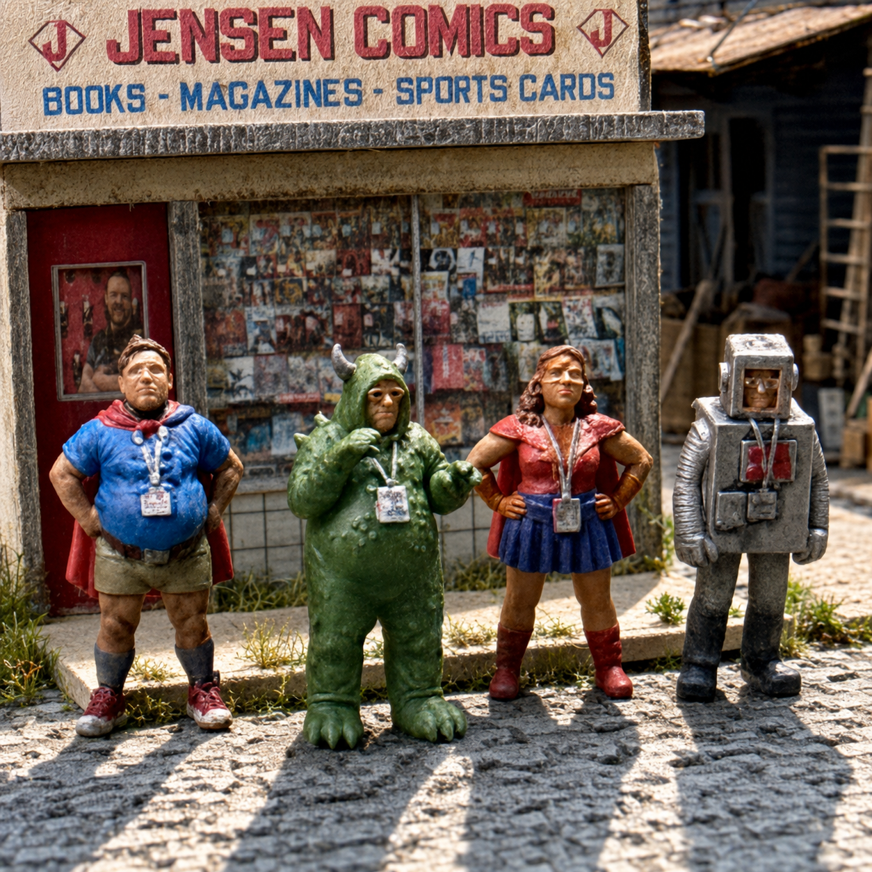 Going to ComicCon - HO Scale Figures (set of 4)