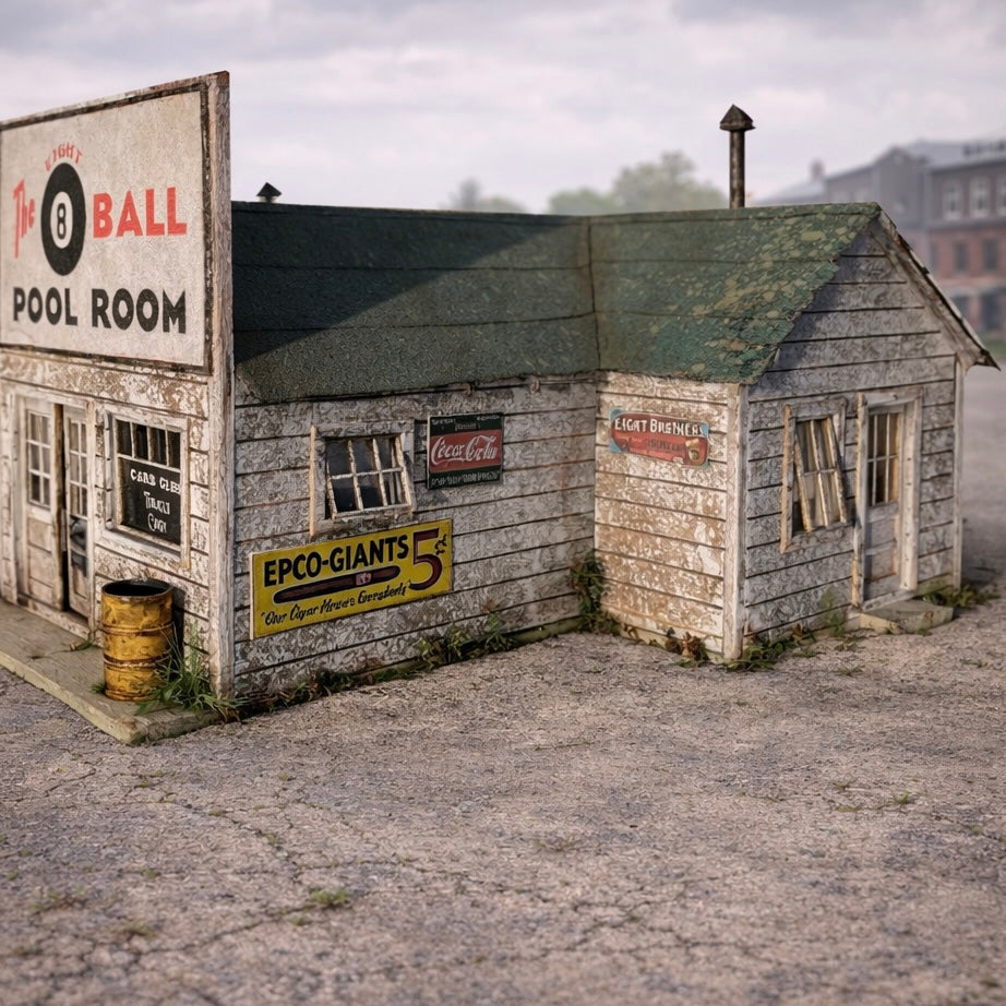 Eight Ball Pool Room- HO Scale Kit