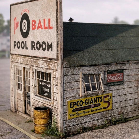 Eight Ball Pool Room- HO Scale Kit