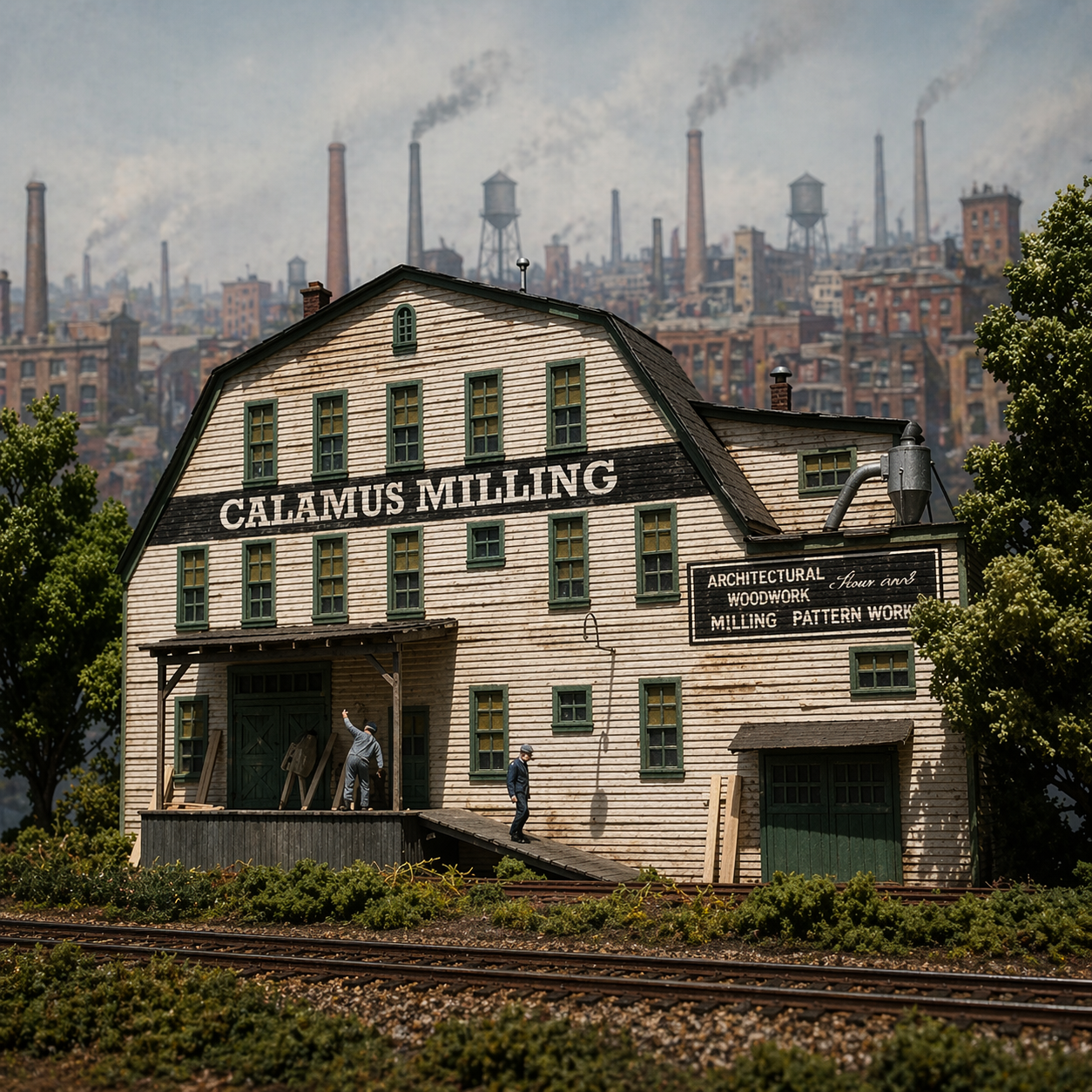 Calamus Milling  - HO Scale Background Kit