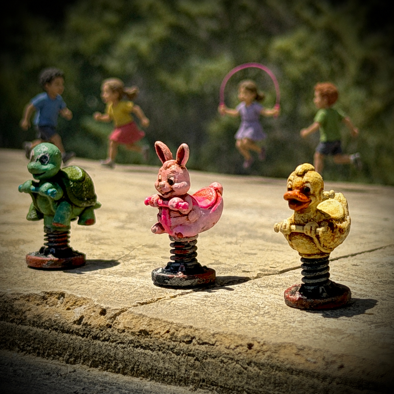Vintage Playground Spring Animal Riders  - Set of Three- HO Scale