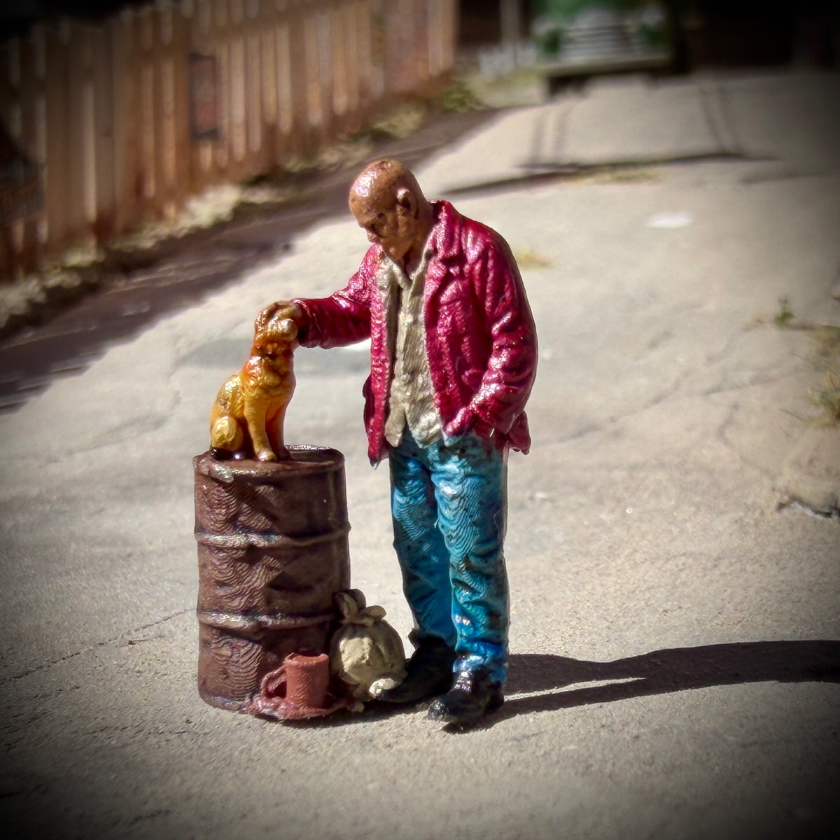 Pet the Cat - HO Scale Figure