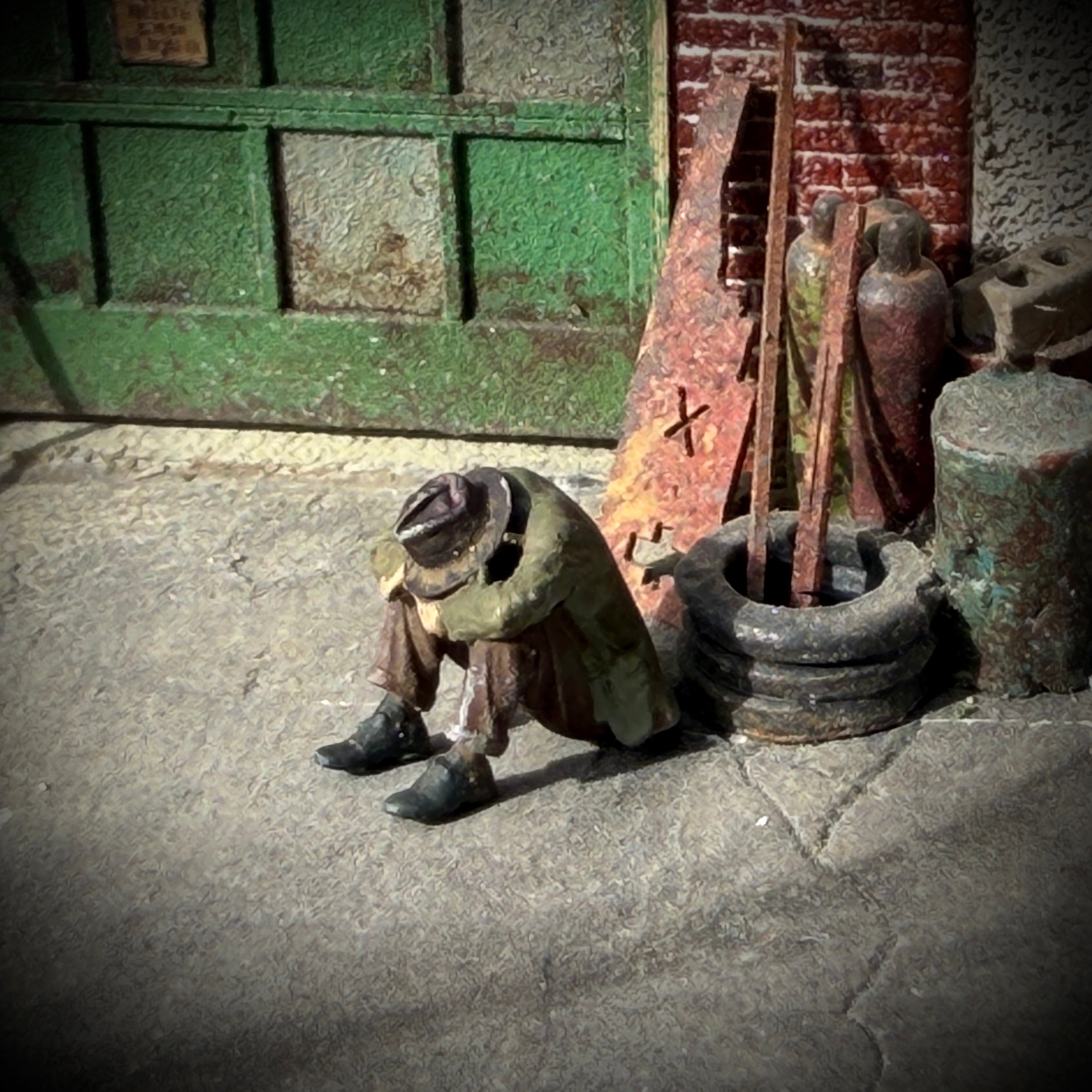 Down and Out - HO Scale Figure