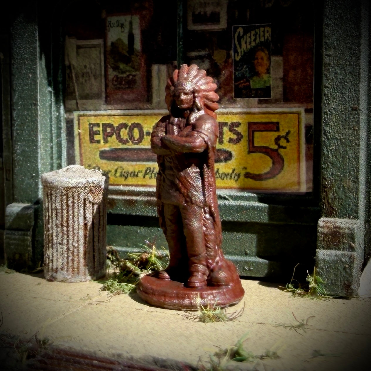 Vintage Cigar Store Statue- HO Scale Figures