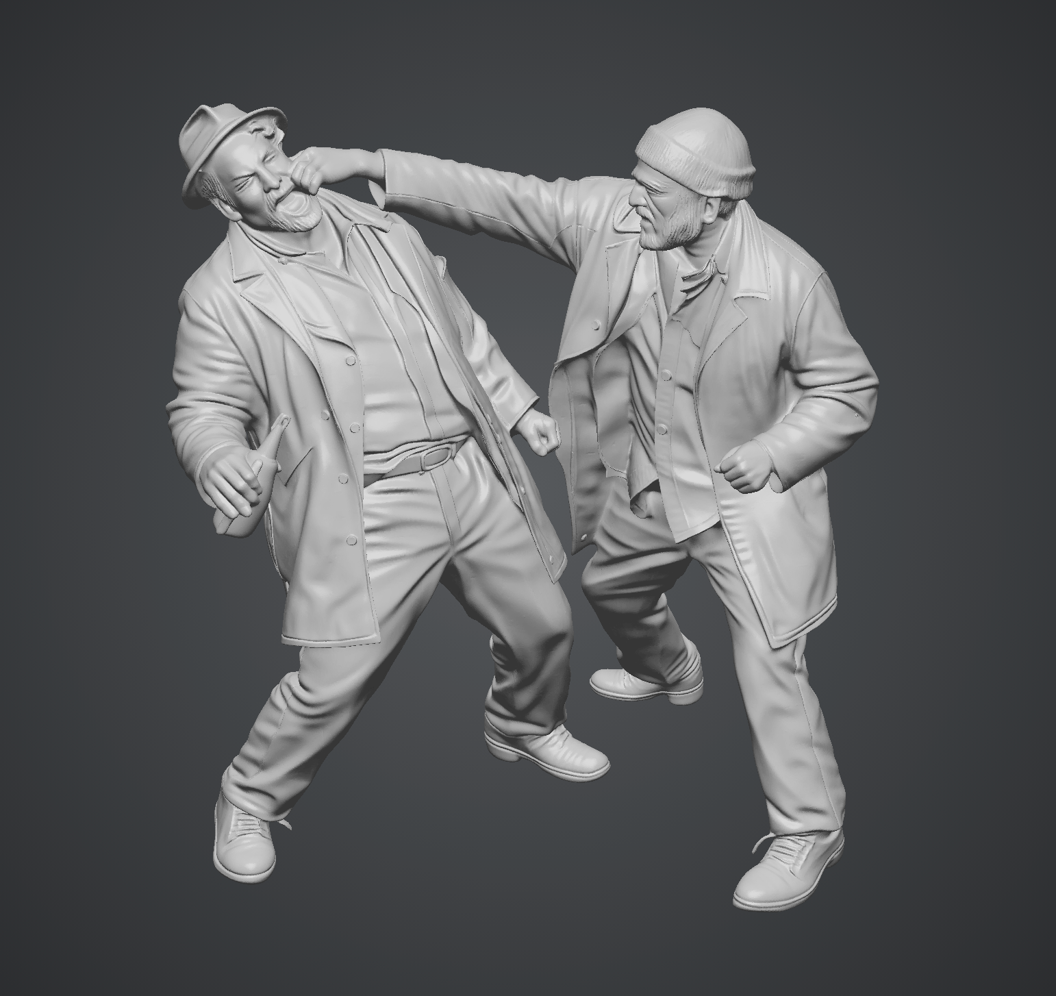 Hobo Fight - HO Scale Figure