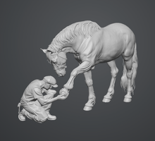 Load image into Gallery viewer, Horseshoe Inspection - HO Scale Figure