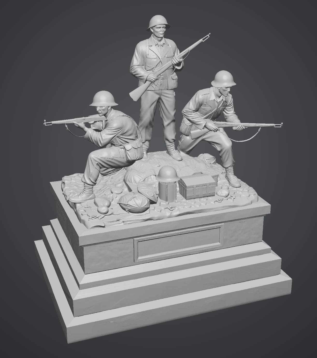 Veteran's  Memorial   - HO Scale Detail