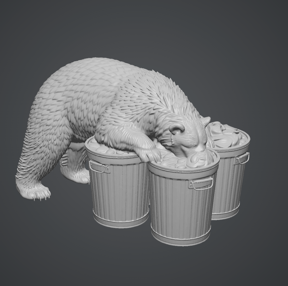 Trash Bear - HO Scale Figure