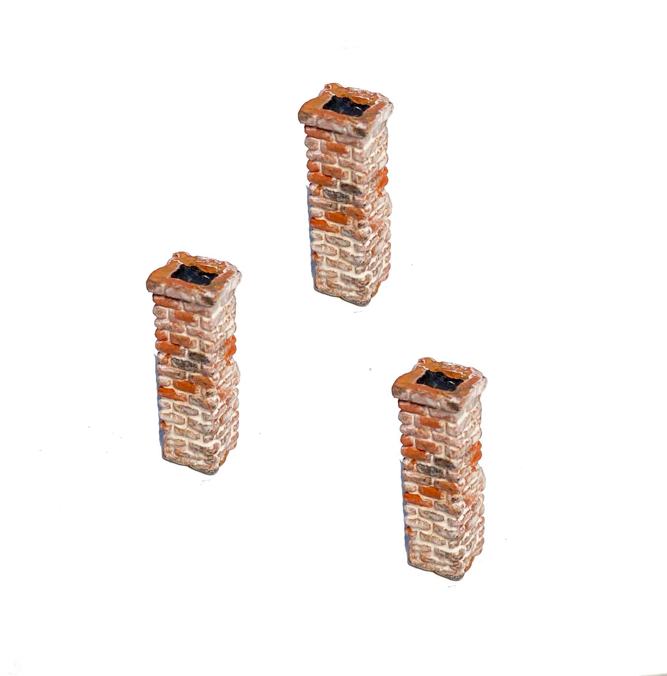 Brick Chimney 'D"  (3) - Metal Detail Part HO Scale