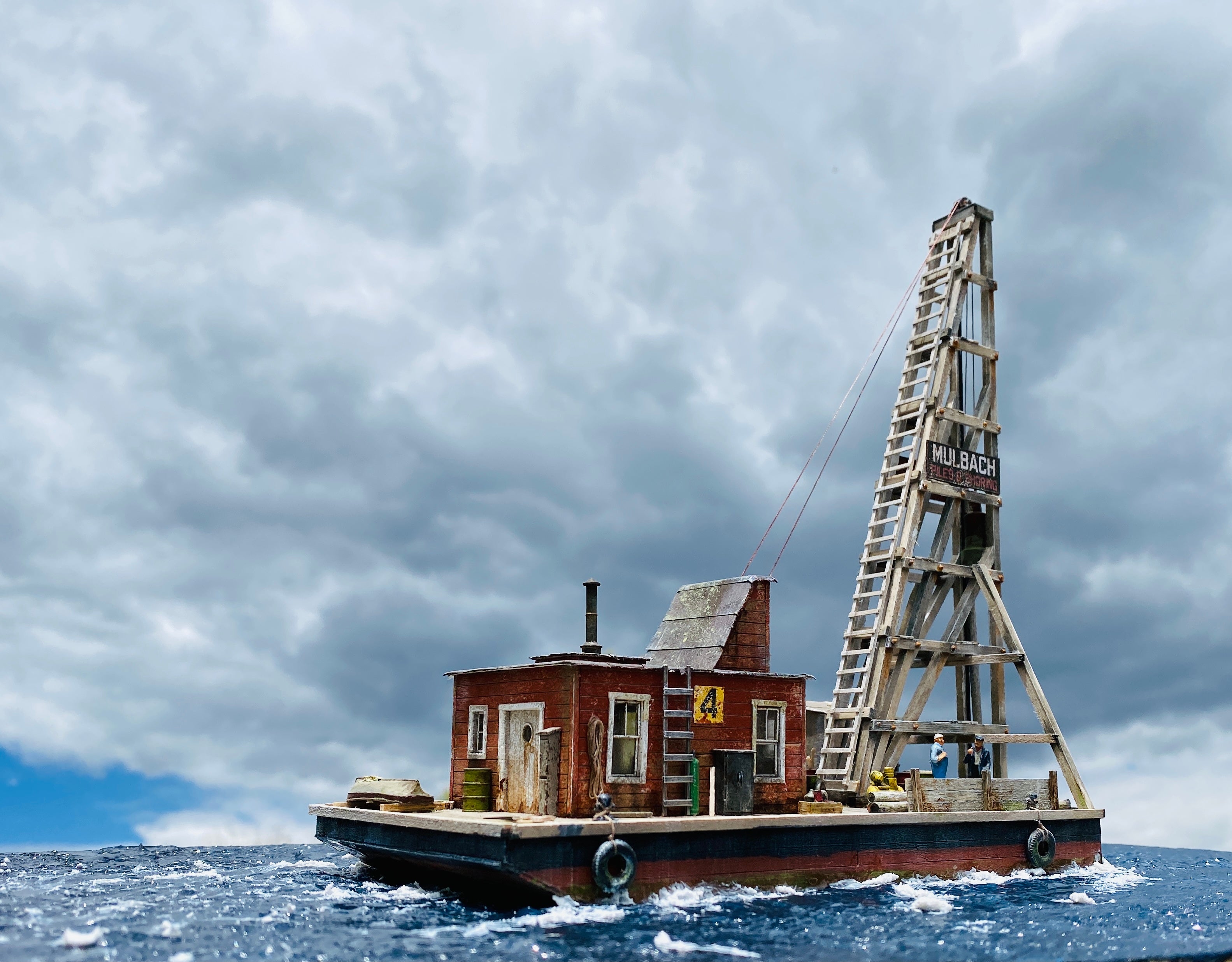 Floating Pile Driver -  HO Scale Kit