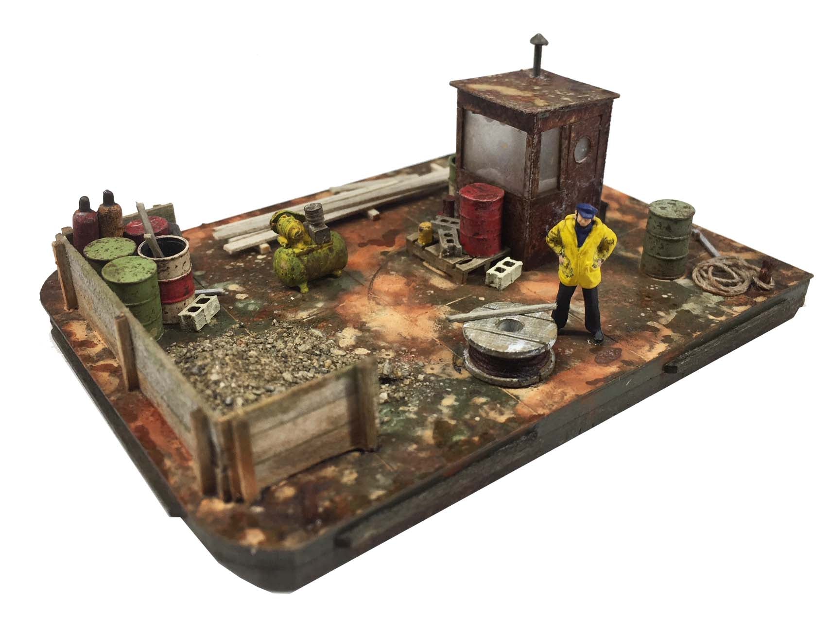 Barge Combo: Work Barge and Ferry- HO Scale Kit