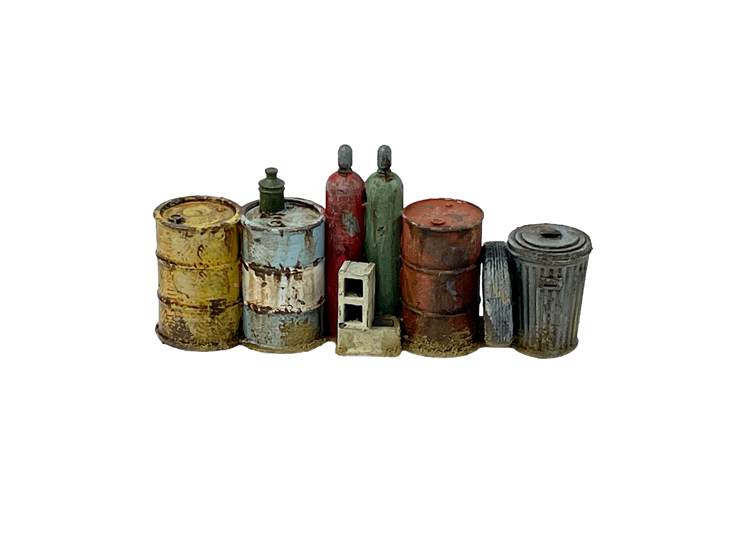 Row of Drums A -  Resin Detail Part O Scale