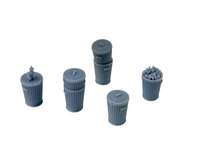Load image into Gallery viewer, Trash Cans / Assorted (Set of 7)-  Resin Detail Part O Scale