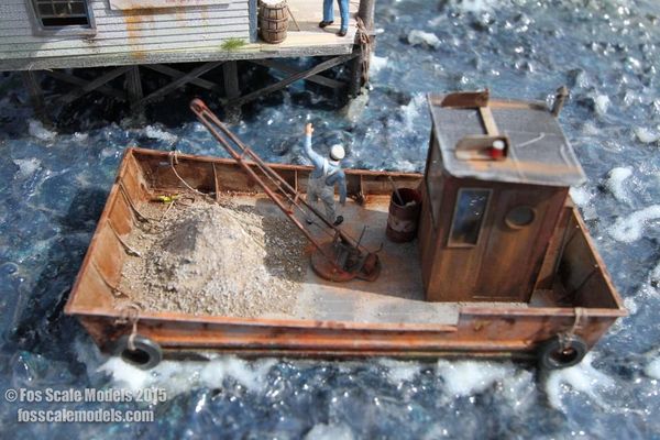 O-Scale waterfront detail, wooden fish cart